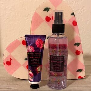 Betsey Johnson “Berry Vanilla” Body Mist and Hand Cream set